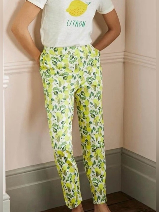 Boden Pants - NEW Boden Danby Pull On Trouser Pants in Lemon Tree Print | US 2R